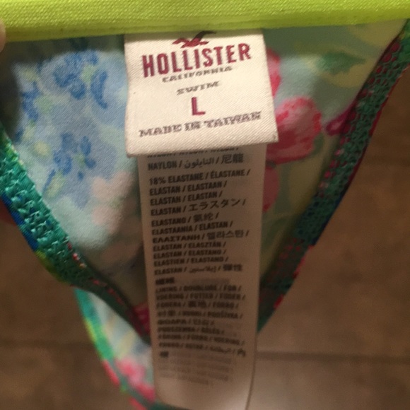 Hollister Floral Strapless Swim Top Size Large - Picture 3 of 5